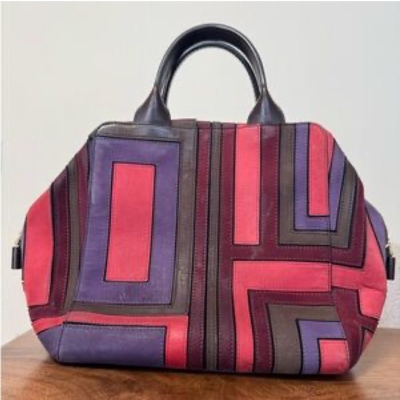 TORY BURCH suede and leather satchel handbag-LIKE NEW - Picture 3 of 7